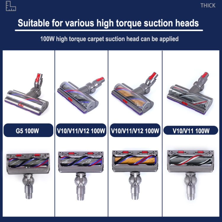 สำหรับ Dyson V10 / V11 เครื่องดูดฝุ่น 100W หัวดูดแรงบิดสูง V-Ball Wheels, High Torque Suction Head Wheels