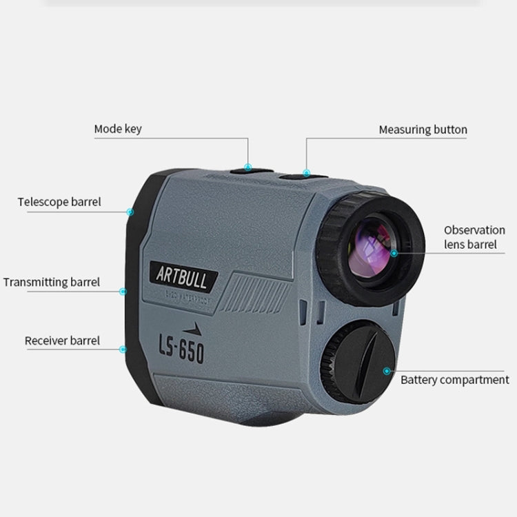 ARTBULL LS-650 เครื่องวัดระยะเลเซอร์กอล์ฟกลางแจ้ง 650m กล้องโทรทรรศน์วัดระยะสูง, LS-650
