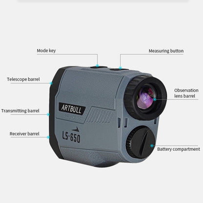 ARTBULL LS-650 เครื่องวัดระยะเลเซอร์กอล์ฟกลางแจ้ง 650m กล้องโทรทรรศน์วัดระยะสูง, LS-650