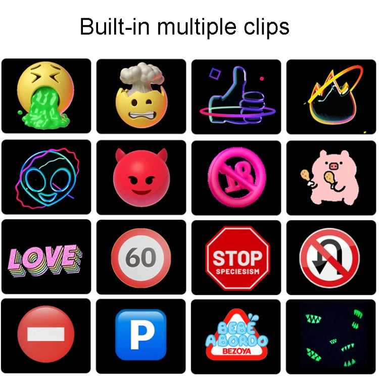 หน้าจอแสดงผล LED Dynamic Emoji Car 5V อินเตอร์เฟส USB, USB Interface