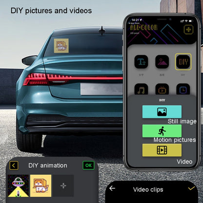 หน้าจอแสดงผล LED Dynamic Emoji Car 5V อินเตอร์เฟส USB, USB Interface