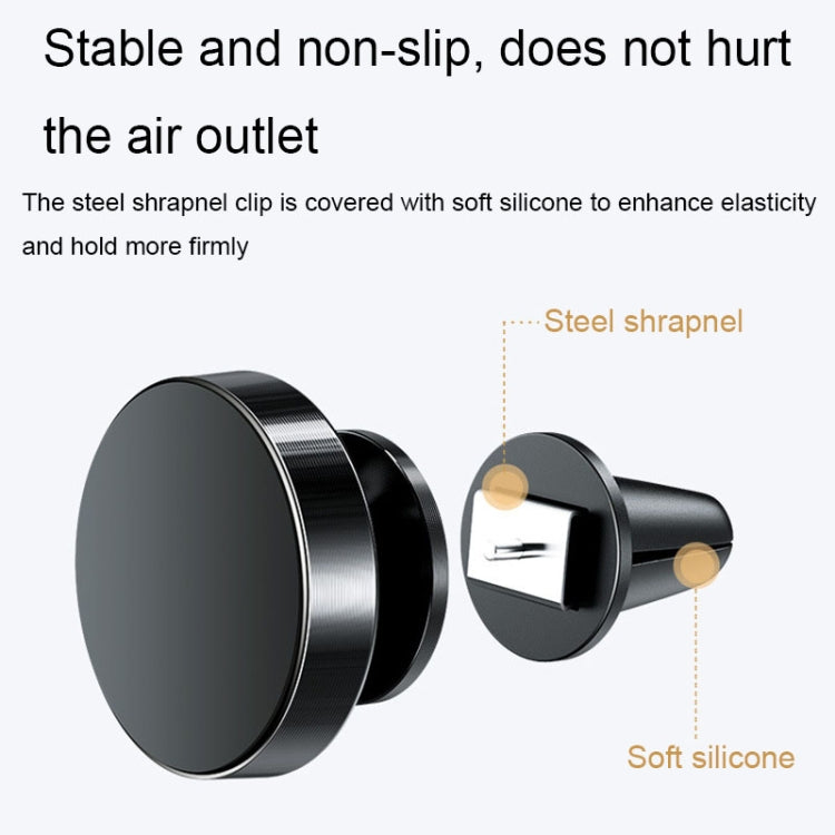 Air Outlet Type อลูมิเนียมอัลลอยด์รถ Magnetic Suction Bracket ผู้ถือโทรศัพท์นำทาง, Air Outlet (Black), Air Outlet (Gold), Air Outlet (Silver)