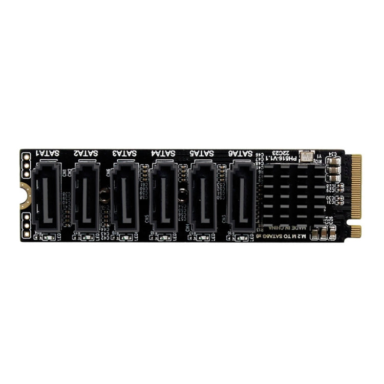 M2 M-KEY PCIE 3.0 เพื่อ SATA6G การ์ดขยายการถ่ายโอน 6 พอร์ตการ์ดอะแดปเตอร์ขยายฮาร์ดดิสก์, 6 Port