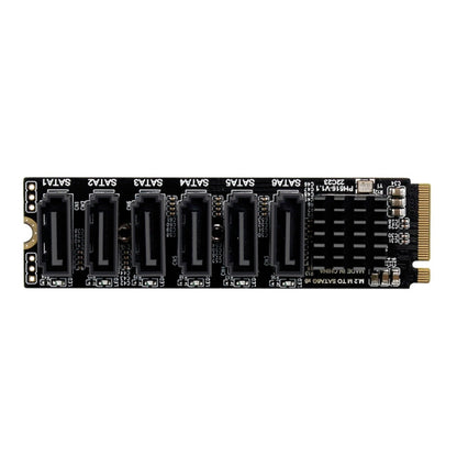 M2 M-KEY PCIE 3.0 เพื่อ SATA6G การ์ดขยายการถ่ายโอน 6 พอร์ตการ์ดอะแดปเตอร์ขยายฮาร์ดดิสก์, 6 Port