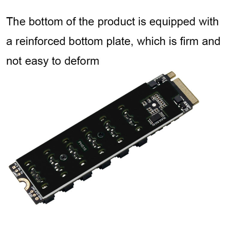 M2 M-KEY PCIE 3.0 เพื่อ SATA6G การ์ดขยายการถ่ายโอน 6 พอร์ตการ์ดอะแดปเตอร์ขยายฮาร์ดดิสก์, 6 Port