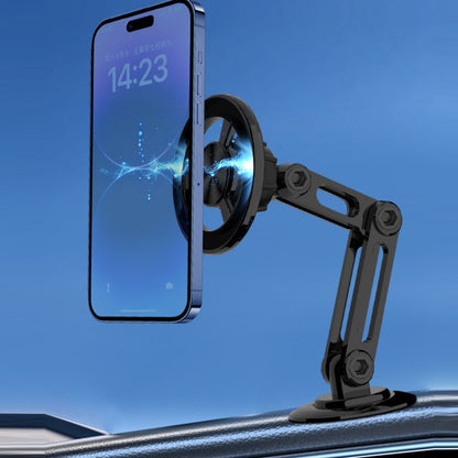 Magsafe Magnetic Mobile Phone Bracket Metal Car Navigation Bracket แบบพับได้, CZY-F82Y(Black)
