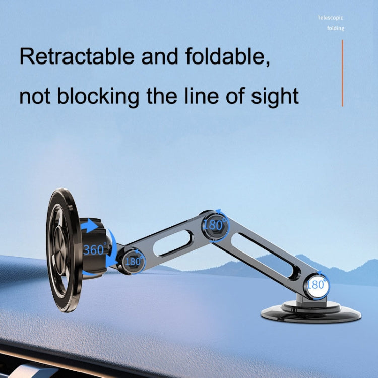 Magsafe Magnetic Mobile Phone Bracket Metal Car Navigation Bracket แบบพับได้, CZY-F82Y(Black)