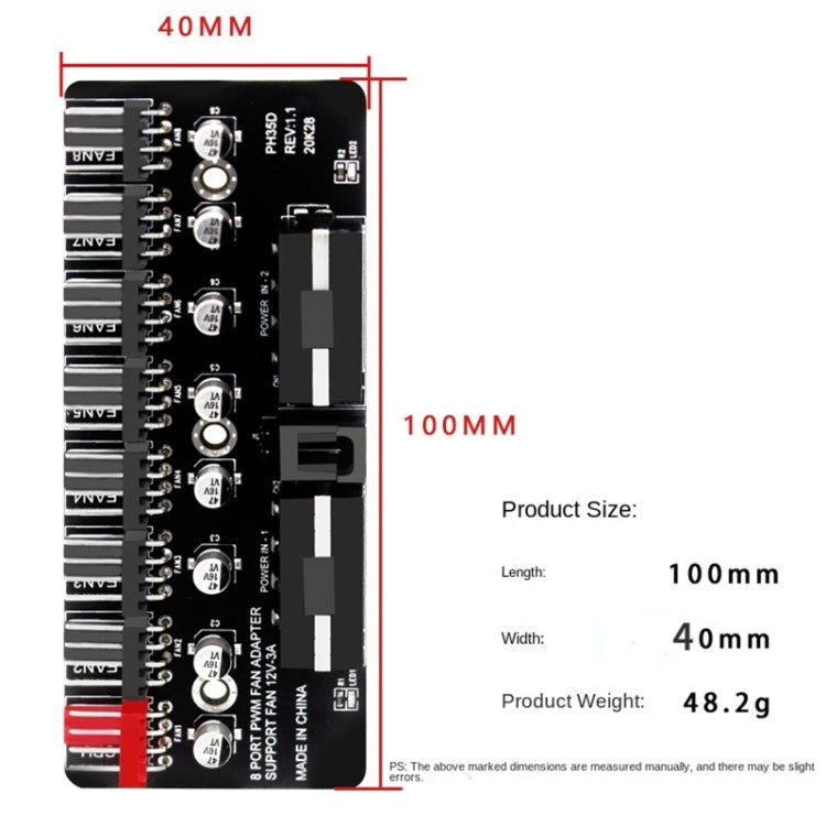 PWM Fan Hub คอมพิวเตอร์ CPU พัดลม Extender, PH35D