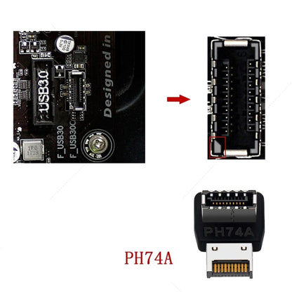 2 pcs USB3.1 Type-E อินเทอร์เฟซเมนบอร์ดคอมพิวเตอร์ 90 องศา Elbow Front Type-C Adapter