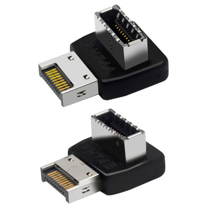 2 pcs USB3.1 Type-E อินเทอร์เฟซเมนบอร์ดคอมพิวเตอร์ 90 องศา Elbow Front Type-C Adapter