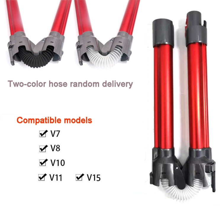 สำหรับ Dyson V7 V8 V10 V11 เครื่องดูดฝุ่นอุปกรณ์เสริมก้านต่อขยายแบบพับได้, Foldable Pipe (Red)