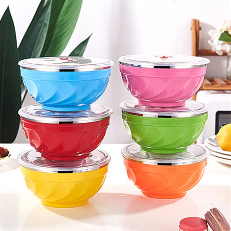 ชามข้าวสแตนเลส 2 ชั้นพร้อมฝาปิด ชามข้าวเด็กหุ้มฉนวน, 6pcs /Set 13cm, 6pcs /Set 15cm, 6pcs /Set 17cm