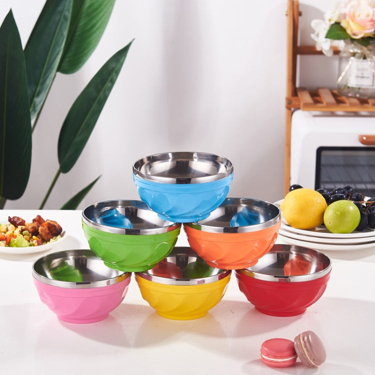 ชามข้าวสแตนเลส 2 ชั้นพร้อมฝาปิด ชามข้าวเด็กหุ้มฉนวน, 6pcs /Set 13cm, 6pcs /Set 15cm, 6pcs /Set 17cm