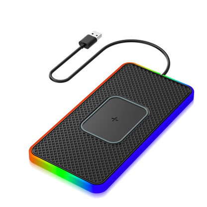 2 in 1 15W รถ โทรศัพท์มือถือ เครื่องชาร์จไร้สาย แผ่นกันลื่นพร้อมไฟหลากสีสัน, USB Cable 1m, USB-C/Type-C Cable 1m, USB Cable 0.3m, USB-C/Type-C Cable 0.3m