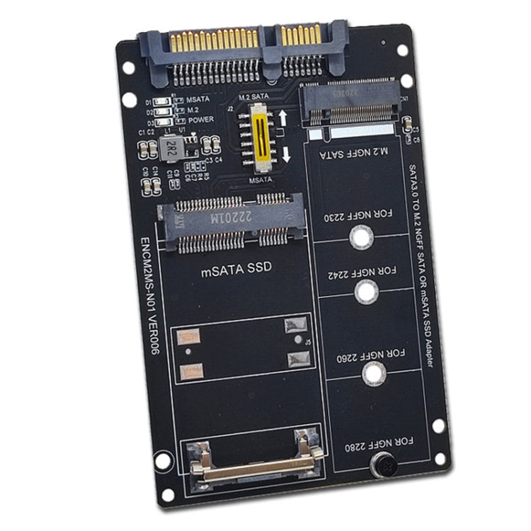 SATA 22PIN เป็น MSATA หรือ M.2 NGFF การ์ด SATA 2 ใน 1 การ์ดตัวแปลง SSD, Only Card, With SATA 22pin Cable, With USB 3.0 Cable