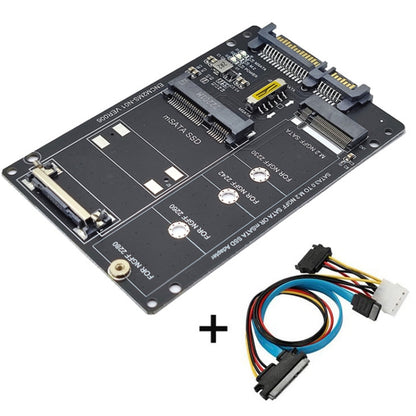 SATA 22PIN เป็น MSATA หรือ M.2 NGFF การ์ด SATA 2 ใน 1 การ์ดตัวแปลง SSD, Only Card, With SATA 22pin Cable, With USB 3.0 Cable