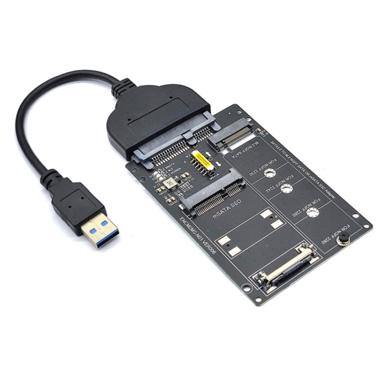 SATA 22PIN เป็น MSATA หรือ M.2 NGFF การ์ด SATA 2 ใน 1 การ์ดตัวแปลง SSD, Only Card, With SATA 22pin Cable, With USB 3.0 Cable