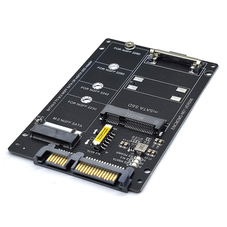 SATA 22PIN เป็น MSATA หรือ M.2 NGFF การ์ด SATA 2 ใน 1 การ์ดตัวแปลง SSD, Only Card, With SATA 22pin Cable, With USB 3.0 Cable