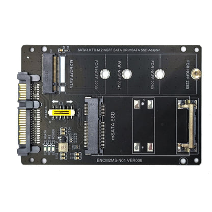 SATA 22PIN เป็น MSATA หรือ M.2 NGFF การ์ด SATA 2 ใน 1 การ์ดตัวแปลง SSD, Only Card, With SATA 22pin Cable, With USB 3.0 Cable