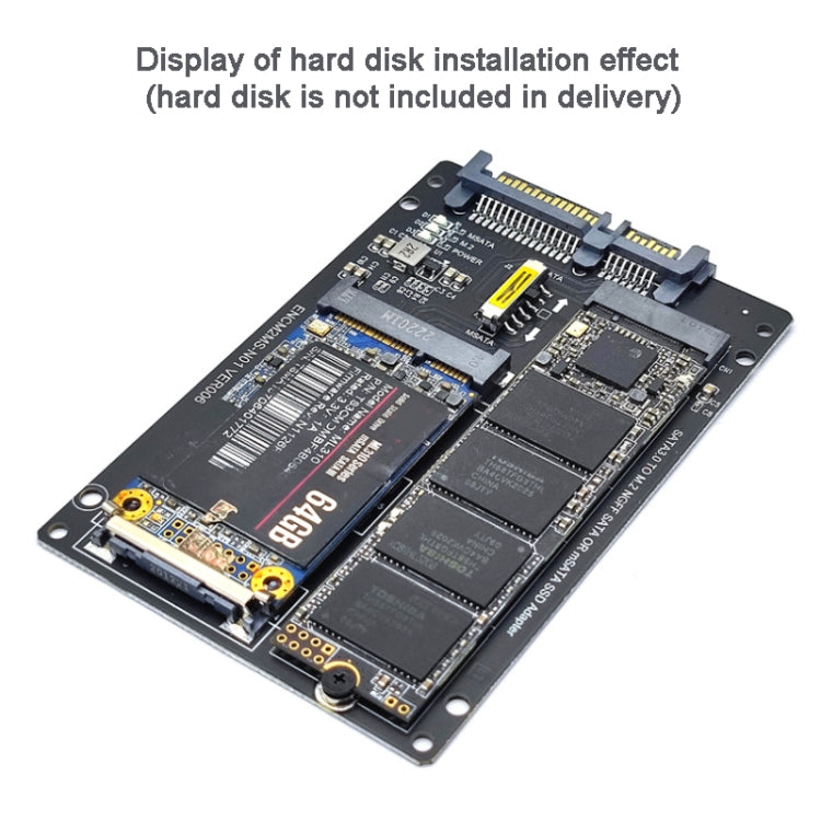 SATA 22PIN เป็น MSATA หรือ M.2 NGFF การ์ด SATA 2 ใน 1 การ์ดตัวแปลง SSD, Only Card, With SATA 22pin Cable, With USB 3.0 Cable