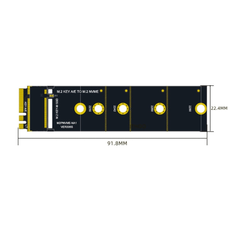 M2 KEY A/E ถึง NVME KEY-M Adapter การ์ดขยายส่วนต่อขยาย WIFI, M2 KEY A/E to NVME KEY-M