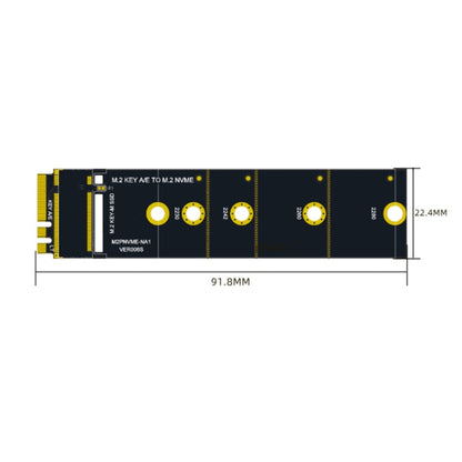 M2 KEY A/E ถึง NVME KEY-M Adapter การ์ดขยายส่วนต่อขยาย WIFI, M2 KEY A/E to NVME KEY-M