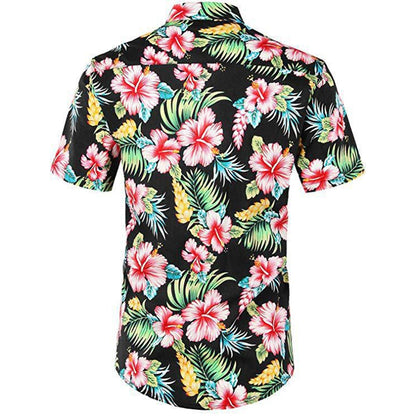 Summer Men 3D Digital Printing Beach เสื้อเชิ้ตแขนสั้นลำลอง, S, M, L, XL, XXL