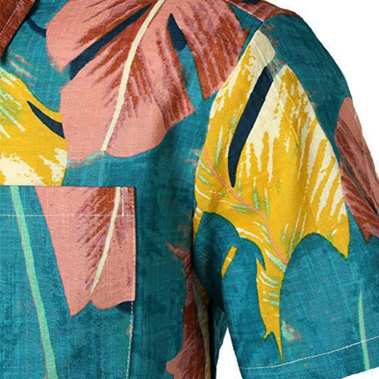 Summer Men 3D Digital Printing Beach เสื้อเชิ้ตแขนสั้นลำลอง, S, M, L, XL, XXL