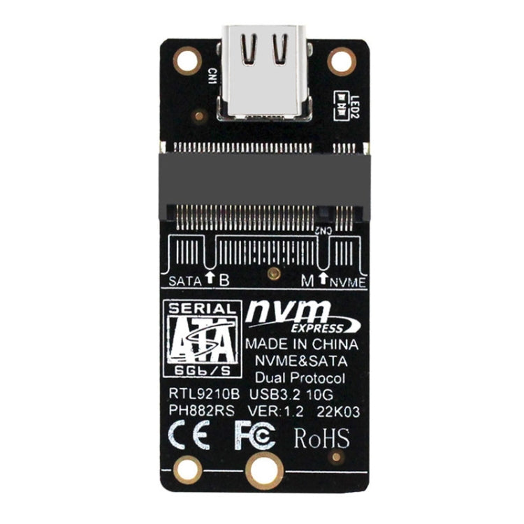 M.2 NVME Hard Disk Box Transfer Card RTL9210B ชิป Type-C / USB-C USB3.1 Gen2 10Gbps