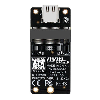 M.2 NVME Hard Disk Box Transfer Card RTL9210B ชิป Type-C / USB-C USB3.1 Gen2 10Gbps