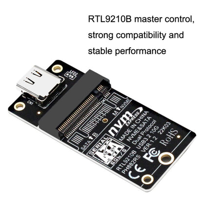 M.2 NVME Hard Disk Box Transfer Card RTL9210B ชิป Type-C / USB-C USB3.1 Gen2 10Gbps