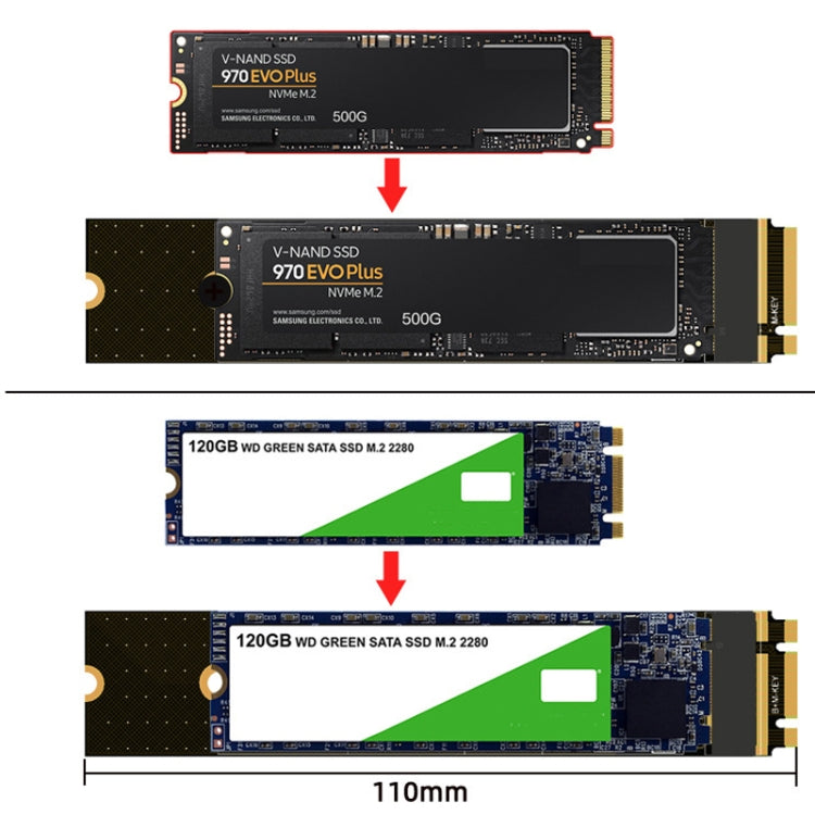 สำหรับบอร์ดทดสอบ M.2 NGFF / PCIE / NVME SSD, Key-B Riser Card, Key-M Riser Card