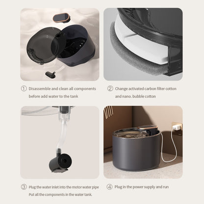 เครื่องจ่ายน้ำสัตว์เลี้ยงไฟฟ้า 3L น้ำพุแมวอัตโนมัติ Mute Water Feeder Bowl, Upgrade Motor Blue, Upgrade Motor White, Blue Ordinary Motor Blue, Ordinary Motor White