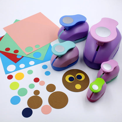 เครื่องมือช่างสำหรับเด็ก Round Embosser, การจัดส่งแบบสุ่มสี, 8803 8mm, 8805 16mm, 8810 25mm, 8815 38mm, 8820 50mm, 8830 75mm
