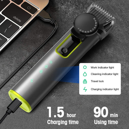 IPX5 กันน้ำผู้ชายตัดผมอเนกประสงค์ 4 ใน 1 เครื่องโกนหนวดชุดขนจมูก USB ชาร์จกด, 677 4 In 1