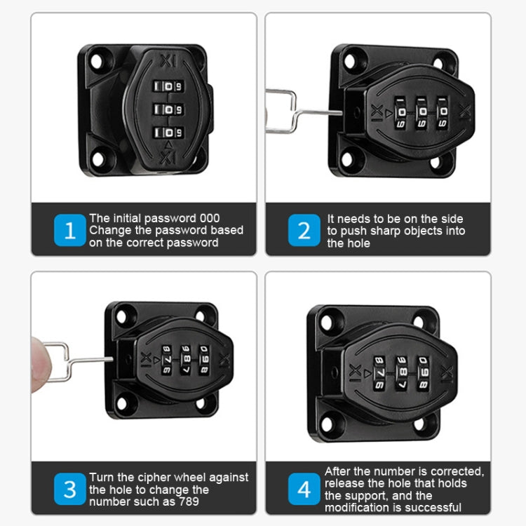 การติดตั้งด้วยสกรู ประตูตู้ กุญแจรหัส ล็อคลิ้นชักกันขโมย, Three Hole 4 inch Black, Three Hole 4 inch Silver, Two Hole 3 inch Black, Two Hole 3 inch Silver