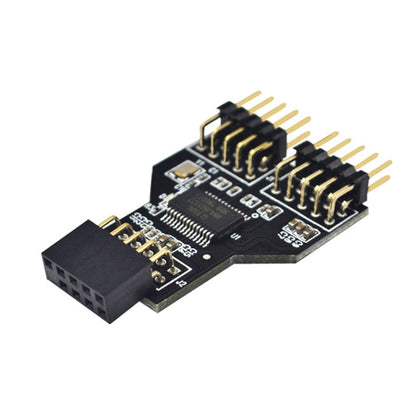 9 Pin USB Header หญิง 1 ถึง 2 ชายบอร์ด 9-Pin USB 2.0 HUB Connector Adapter, 9pin To Dual 9pin Direct Plug