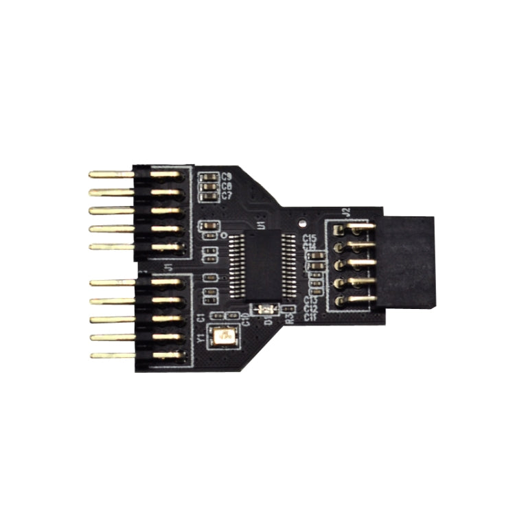 9 Pin USB Header หญิง 1 ถึง 2 ชายบอร์ด 9-Pin USB 2.0 HUB Connector Adapter, 9pin To Dual 9pin Direct Plug