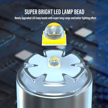 XHP50 โคมไฟลูกปัด Super Bright LED ไฟฉายซูมกล้องส่องทางไกลไฟฉายกันน้ำพร้อมโป๊ะโคม