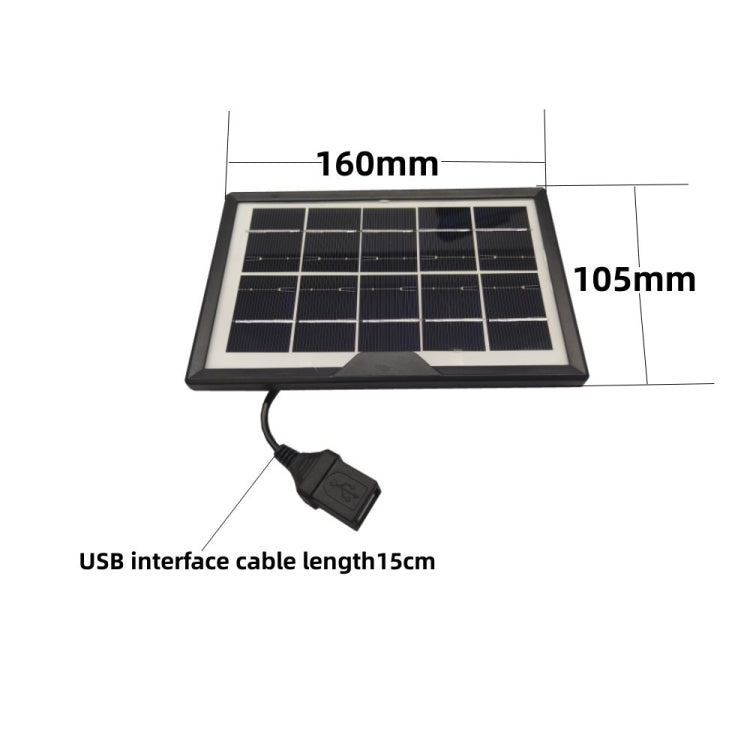ไฟฉายโคมไฟตั้งโต๊ะขนาดเล็กพร้อมแผงโซลาร์เซลล์ 5V/1.8W หัวหญิง USB, Solar Panel