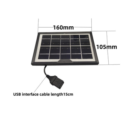 ไฟฉายโคมไฟตั้งโต๊ะขนาดเล็กพร้อมแผงโซลาร์เซลล์ 5V/1.8W หัวหญิง USB, Solar Panel