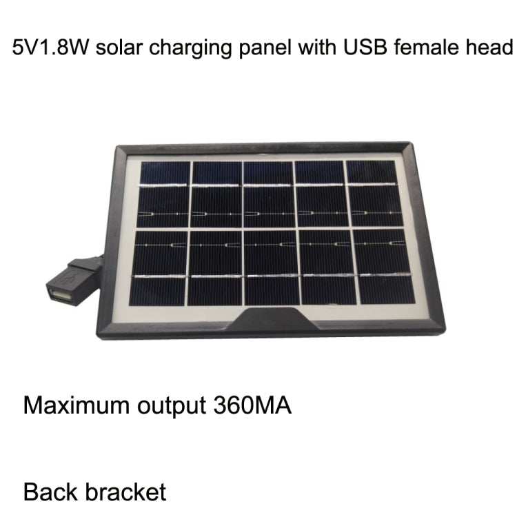 ไฟฉายโคมไฟตั้งโต๊ะขนาดเล็กพร้อมแผงโซลาร์เซลล์ 5V/1.8W หัวหญิง USB, Solar Panel