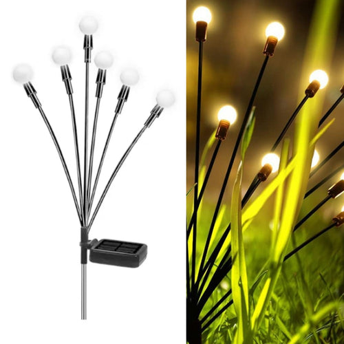 ไฟหิ่งห้อยพลังงานแสงอาทิตย์คริสต์มาสสวนกลางแจ้งไฟสนามหญ้ากันน้ำ, 6 Head Warm Light, 6 Head Color Light, 8 Head Warm Light, 8 Head Color Light, 10 Head Warm Light, 10 Head Color Light