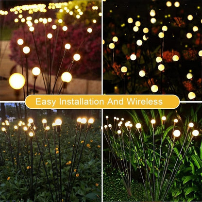 ไฟหิ่งห้อยพลังงานแสงอาทิตย์คริสต์มาสสวนกลางแจ้งไฟสนามหญ้ากันน้ำ, 6 Head Warm Light, 6 Head Color Light, 8 Head Warm Light, 8 Head Color Light, 10 Head Warm Light, 10 Head Color Light