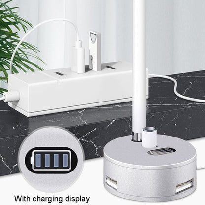 สำหรับ Apple Pencil 1 3 พอร์ต USB สำหรับชาร์จฐานอะลูมิเนียม, A48-2 Silver