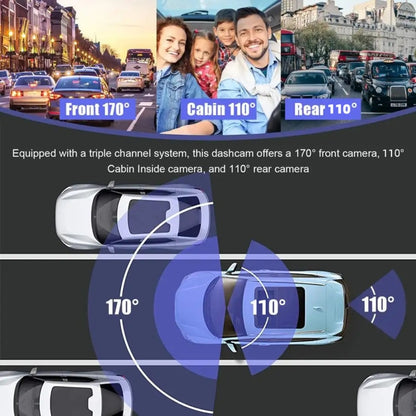 หน้าจอ 2 นิ้ว 3-Record 1080P เครื่องบันทึกการขับขี่, G12