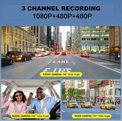 หน้าจอ 2 นิ้ว 3-Record 1080P เครื่องบันทึกการขับขี่, G12