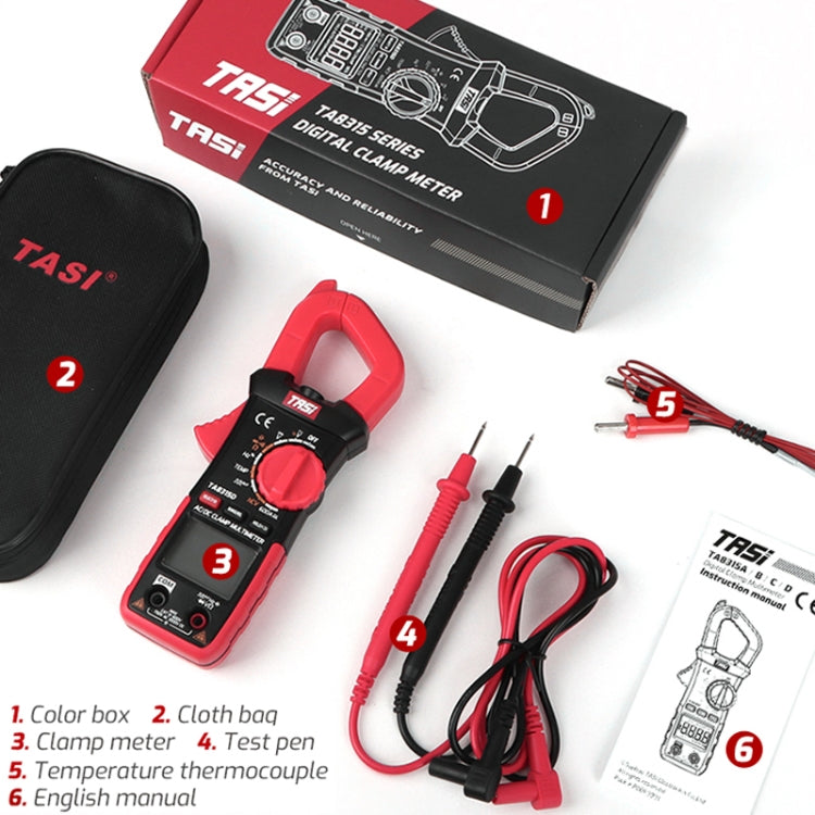 TASI TA8315B มัลติมิเตอร์แบบแคลมป์ แอมมิเตอร์แบบดิจิตอลความแม่นยำสูง, TA8315B