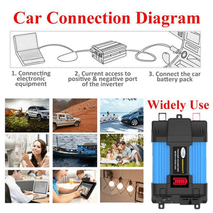 SOLIKE TECH เครื่องแปลงกระแสไฟฟ้ารถยนต์ Sine Wave Convertor อินเวอร์เตอร์อัตโนมัติ, 12V-220V 300W, 12V-110V 300W, 12V-220V 500W, 12V-110V 500W