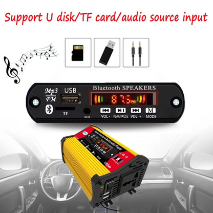 อินเวอร์เตอร์ SOLIKE TECH 300W พร้อมเครื่องเล่นมัลติมีเดีย Bluetooth MP3/FM, 12V to 110V, 12V to 220V